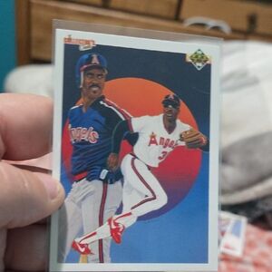 Baseball Trading Card with Angels Players